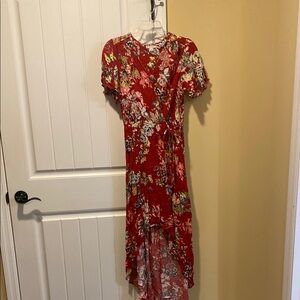 Floral Red Dress